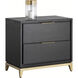 Edmund 31 X 28.5 inch Smoke Grey / Yellow Gold Night Stand